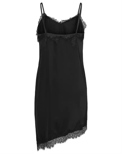 Only - ONLBella Strap Satin Lace Kjole - Black